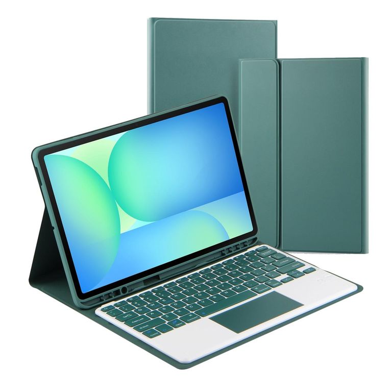 Funda Con Teclado Bluetooth Touchpad para Samsung S10/ S10 LITE / S10 FE 10.9 " - VERDE M.