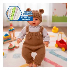 GENERICO - Muñeca Yessy con Ropa Tejida Moderna y Acabado Delicado y Detallado Marron Y+Papel Regalo