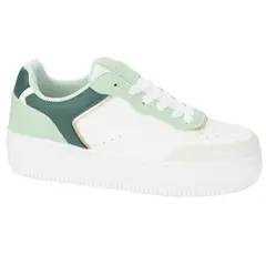 CHALADA - Zapatillas Mujer Blanco Verde Plataforma Joggo-1