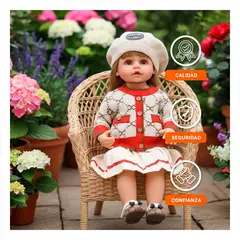 GENERICO - Muñeca Yessy con Ropa Tejida en Color Beige Rojo