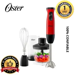 OSTER - Batidora de Inmersión FPSTHB460A 400W Cuchilla QuadBlade - Rojo