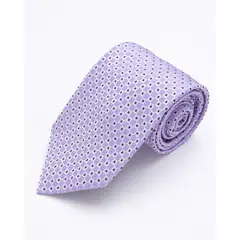 ANDREW'S TIES - CORBATA LILA CON CUADRADOS GRISES Y MARRONES