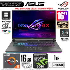 ASUS - Laptop Rog Strix G16 (2025) AMD Ryzen 9 9955HX 16GB RAM 1TB SSD RTX 5060-8GB 16" WUXGA