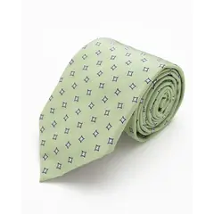 ANDREW'S TIES - CORBATA VERDE PASTEL CON DISEÑO DE ESTRELLAS PLATEADAS