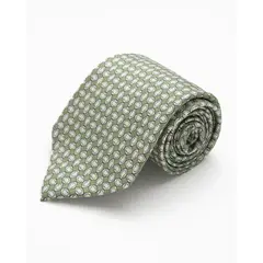ANDREW'S TIES - CORBATA VERDE CLARO CON DISEÑOS CREMAS