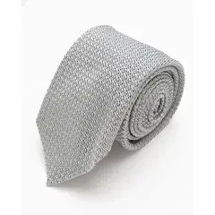 ANDREW'S TIES - CORBATA GRIS CLARO LABRADO