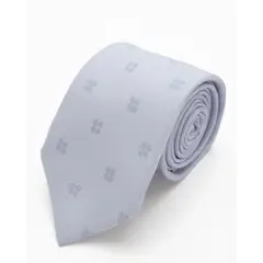 ANDREW'S TIES - CORBATA CELESTE CLARO CON FLORES GRIS