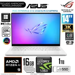 ASUS - Laptop ROG ZEPHYRUS G14 AMD Ryzen 9 270 16GB RAM 1TB SSD RTX 5060-8GB 14" 3K OLED Win 11