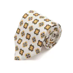 ANDREW'S TIES - CORBATA BLANCO DISEÑOS AMARILLO