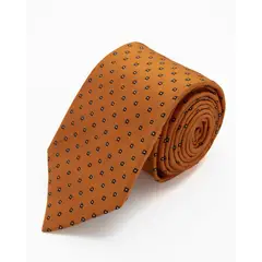 ANDREW'S TIES - CORBATA CORBATA NARANJA CUADROS NEGROS