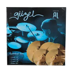 GENERICO - Set de platillos para bateria con funda y baquetas - Marca Guzel