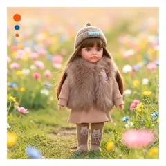 GENERICO - Muñeca Yessy con Ropa Completa Pantis y Gorro Tejido en Marron Y+Ligas Regalo