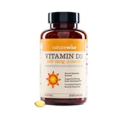 GENERICO - Vitamina D3, 5000 UI (125 mcg), suministro para 1 año - NatureWise (360 capsulas )