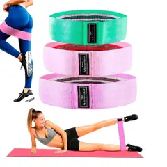 GENERICO - Set de 3 bandas elasticas para fortalecimiento de músculos M - L - XL + Malla portable