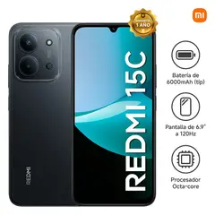 XIAOMI - Celular Redmi 15C 8GB 256GB ROM - Negro