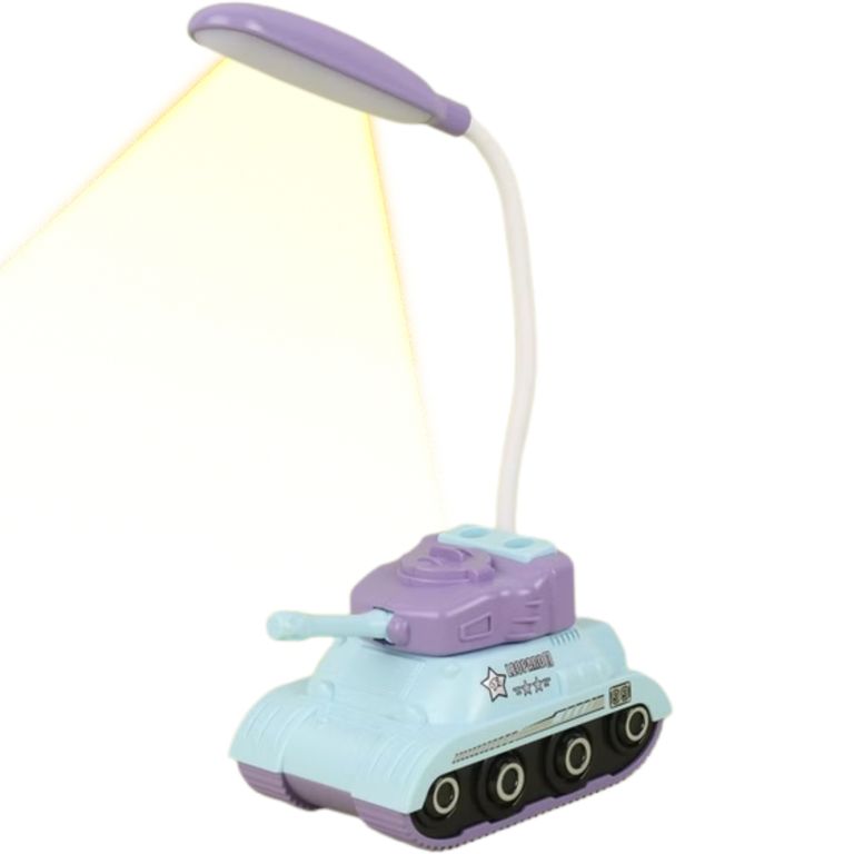 Lámpara LED de Escritorio Infantil Diseño Tanque - Morado