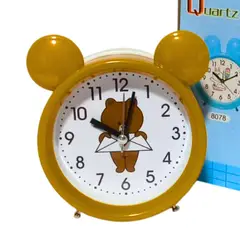 GENERICO - Reloj Despertador Analógico de Mesa Infantil Diseño Osito con Orejas