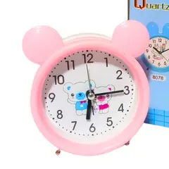 GENERICO - Reloj Despertador Analógico de Mesa Infantil Diseño Osito con Orejas