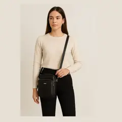 QARA - Morral de Cuero Genuino para Mujer Compacto Elegante y Funcional