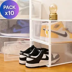 GENERICO - Pack x 10 Organizadores De Zapatos Con Sistema De Ventilación Con Marco Blanco