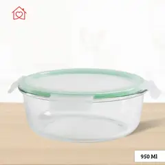 GENERICO - Taper Refractario Redondo de Vidrio Hermético 950 ml