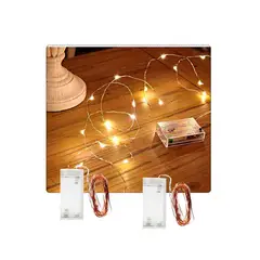 GENERICO - Luces led hada OFERTA 2uds pack de 5 metros cada una // 50 leds a pilas //Amarilla