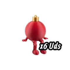 GENERICO - Set x6 Adorno Navideño con Piernas Articuladas