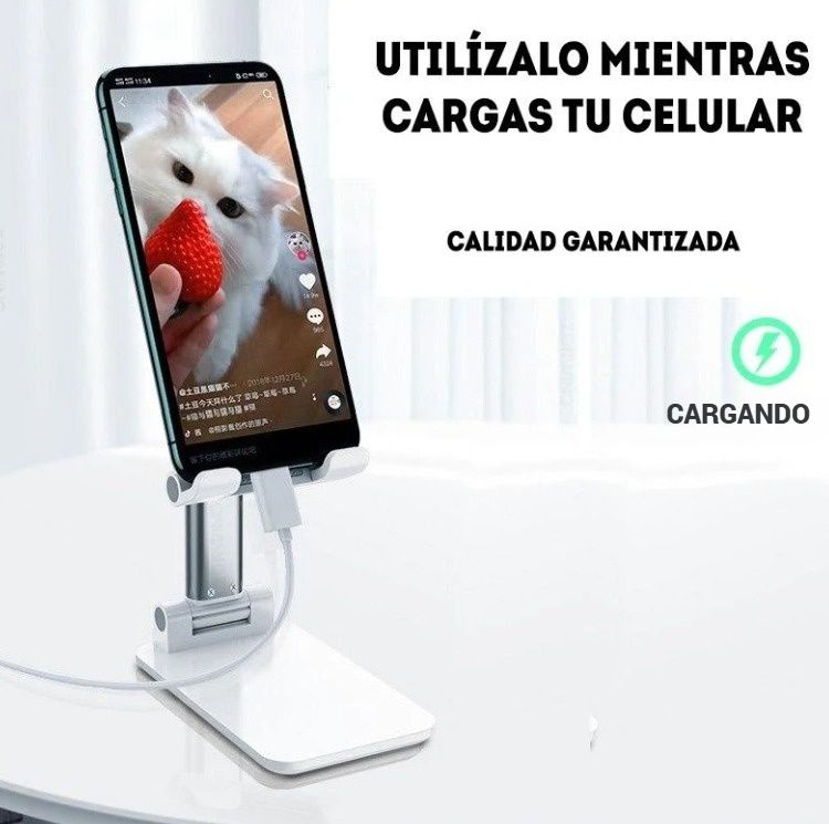 SOPORTE PORTA CELULAR TELEFONO HOLDER PLEGABLE PORTATIL BLANCO