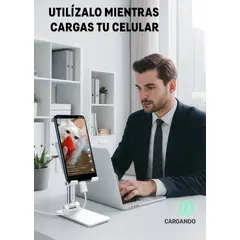 GENERICO - SOPORTE PORTA CELULAR TELÉFONO HOLDER PLEGABLE PORTÁTIL BLANCO