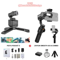 ZHIYUN - Gimbal Estabilizador - Smooth 5S iA COMBO para SmartPhone + Cámara FEIYU POCKET 3