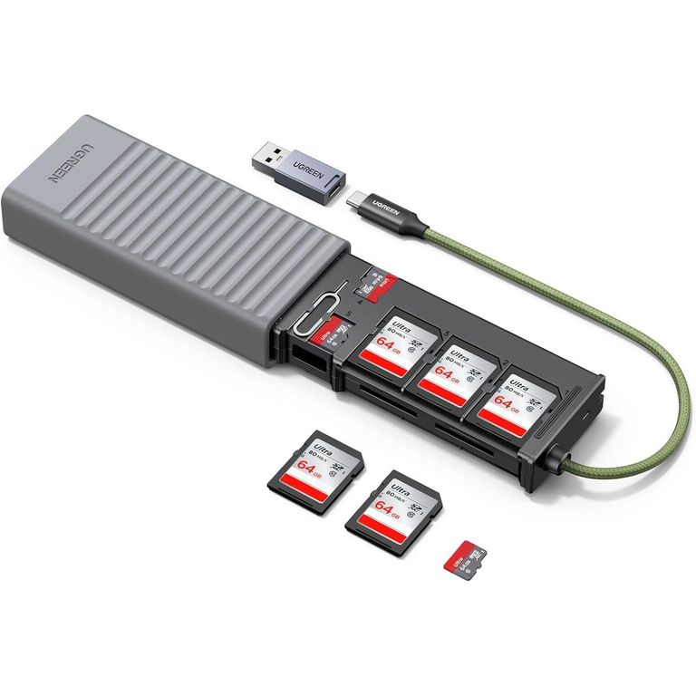 Lector de tarjetas SD con USB-C y USB-A 2 x SD + TF OTG 5Gbps iPhone 17 CM856 - 55899