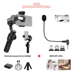 ZHIYUN - - Smooth 5S iA COMBO - Gimbal Estabilizador para SmartPhone + Micrófono BOYA BY-UM4
