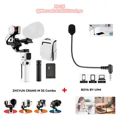 ZHIYUN - Gimbal Estabilizador para cámaras y SmartPhone CRANE-M 3S Combo + Micrófono BOYA BY-UM4