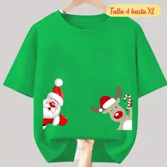 GENERICO - Polos Navidad Algodon Verde Navideño - Tallas 4 hasta XL