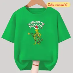 GENERICO - Polos Navidad Algodon Verde El Grinch Tree - Tallas 4 hasta XL