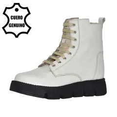 BRUNO KIDS - BOTÍN NIÑA DE CUERO BLANCO HUMO