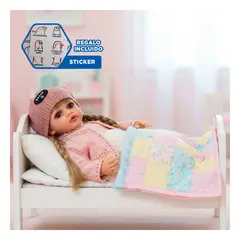 GENERICO - Muñeca Conjunto Tull Tweed con Chompa 55cm en Rosado Y+Regalo Sticker