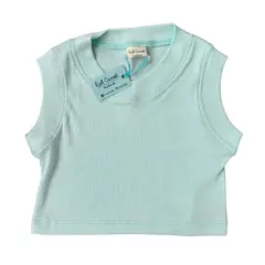 RED CARROT - Top niña algodon rib verde agua