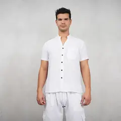 FORBER - Camisa Blanca Manga Corta Hombre