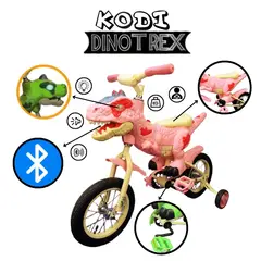 GENERICO - BICICLETA CON PEDAL Y CADENA PARA NIÑOS MODELO DINO T-REX ROSADO