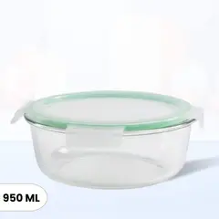 GENERICO - Taper Refractario Redondo de Vidrio Hermético 950 ml