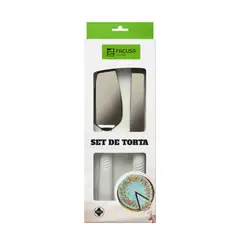 FACUSA - SET DE TORTA CUCHILLO Y ESPATULA COLOR MARMOL