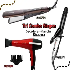 SIEGEN - Tricombo Secadora SG3130+ Alisadora SG4751 + Rizadora SG2411