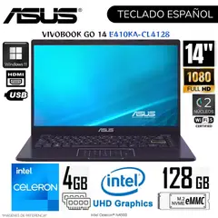 ASUS - Laptop E410KA-CL4128 Intel Celeron 4GB RAM 128GB EMMC 14" FHD WIN11