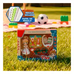 GENERICO - Set de Doctora 7 Piezas con Muñequita para Juegos y Diversion Infantil Rojo Y+Papel Regalo