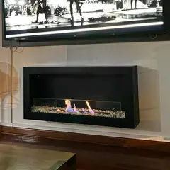 BIOCALOR - Chimenea Ecológica Colgante Negra 100x45cm 35mts2