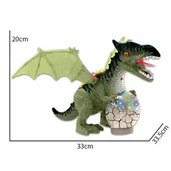 OEM - Dinosaurio Con Huevo Camina Sonido Luz y Humo Verde