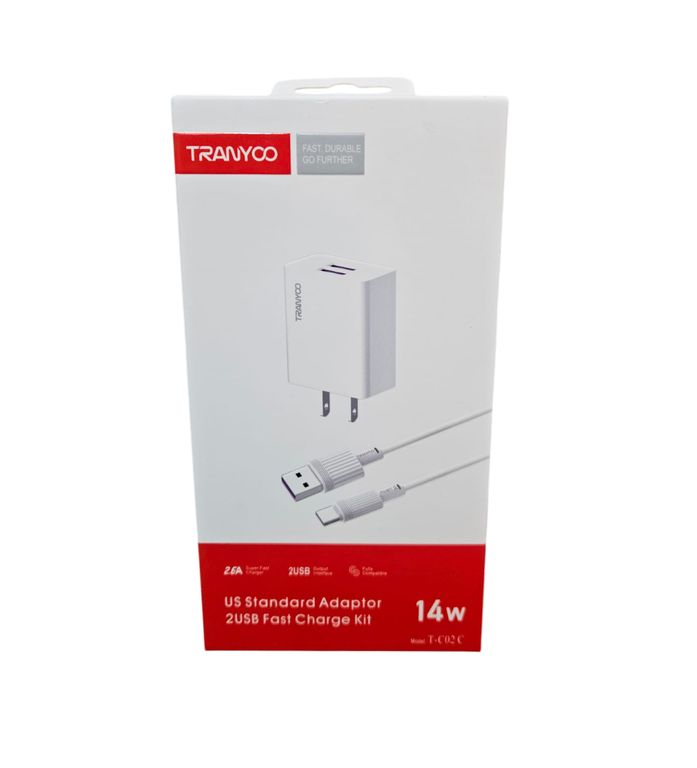 CARGADOR TIPO C 14W BLANCO DOBLE ENTRADA