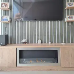 BIOCALOR - Chimenea Empotrable Bioetanol Inoxidable 100x45 Estufa Ecológica 30mts2