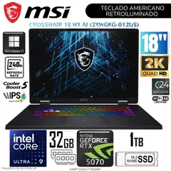 MSI - Laptop Crosshair 18 HX AI Intel Core Ultra 9 275HX 32GB RAM 1TB SSD RTX 5070-8GB 18" QHD 240Hz